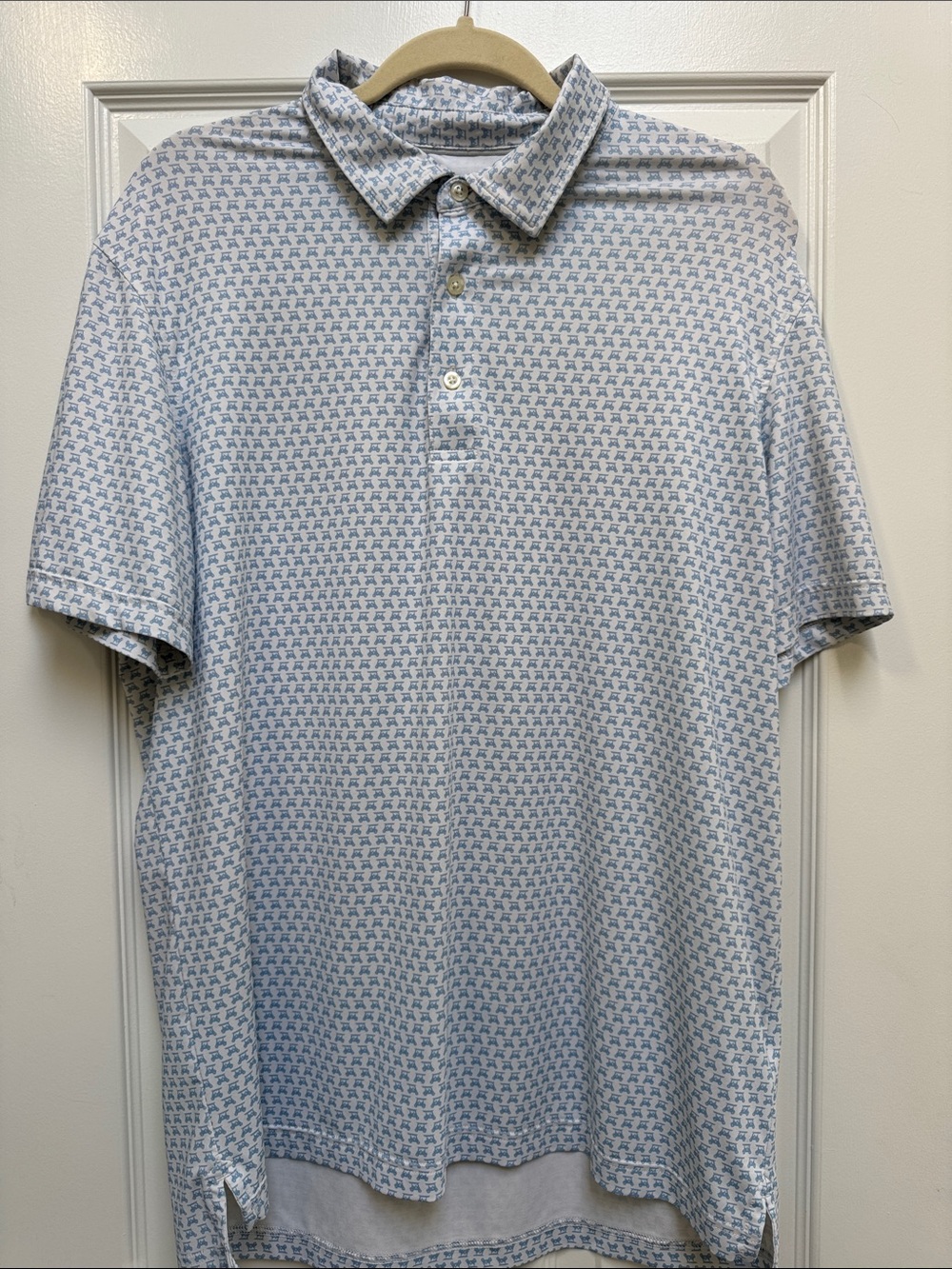 Vineyard Vines Polo shirt light blue white golf size medium
